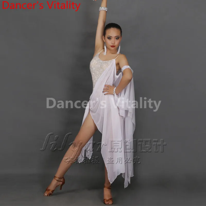 Custom made Latin dans Jurk Vrouwen Diamanten Zijde Tango Jurk Rumba Rok Samba Kostuum Ballroom Latin Jurk Hcdance XXS-6XL Custom made Latin dans Jurk Vrouwen Diamanten Zijde Tango Jurk Rumba Rok Samba Kostuum Ballroom Latin Jurk Hcdance XXS-6XL