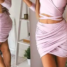 Модная Осенняя плиссированная узкая юбка для бедер, прошитая Женская юбка, винтажные сексуальные плиссированные юбки для ночного клуба