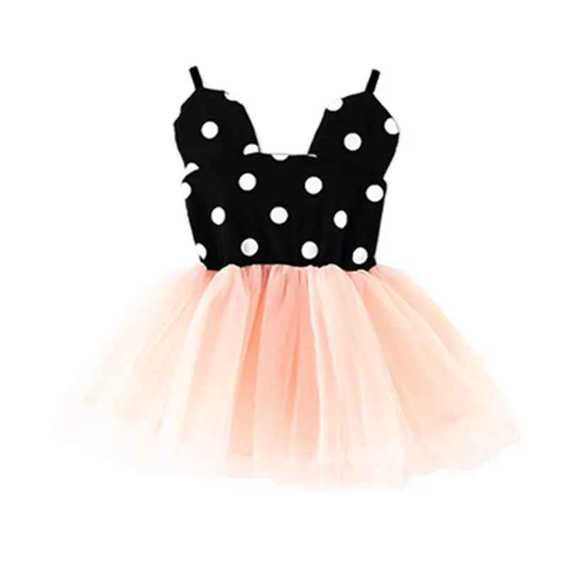 Girls Summer Minnie Strap Dress Kids Toddler Cute Sleeveless Sling Party Princess Dresses Children Polka Dot One-piece Sundress
