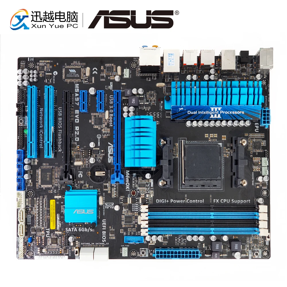 

Asus M5A97 EVO R2.0 Desktop Motherboard 970 AM3/AM3+ Support Phenom Athlon Sempron DDR3 32G SATA3 USB3.0 ATX