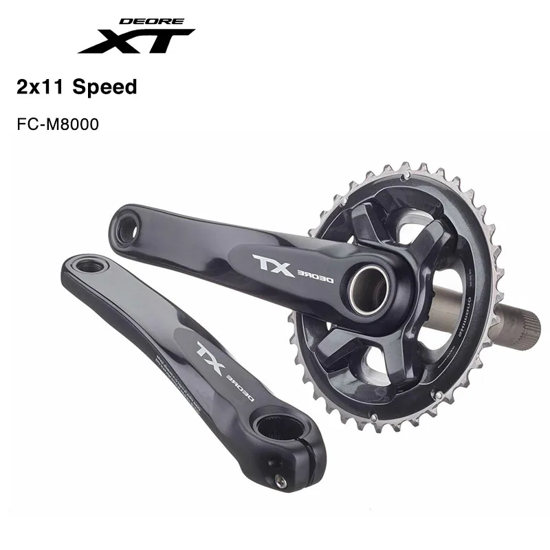 SHIMANO DEORE XT M8000 MTB Шатун 2x11S 22s 38x28T 36x26T 170 мм полый Tech II шатун для горного