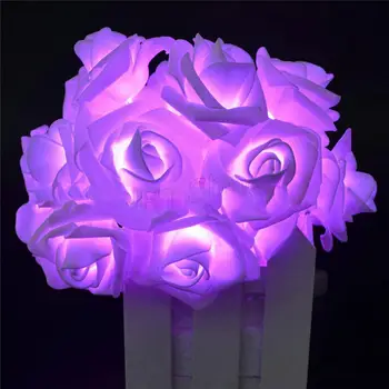 

1m 2m 10 20 LED Rose Flower Floral Romantic Christmas Garland Fairy String Light Chains Party Wedding Halloween Indoor Decoratio