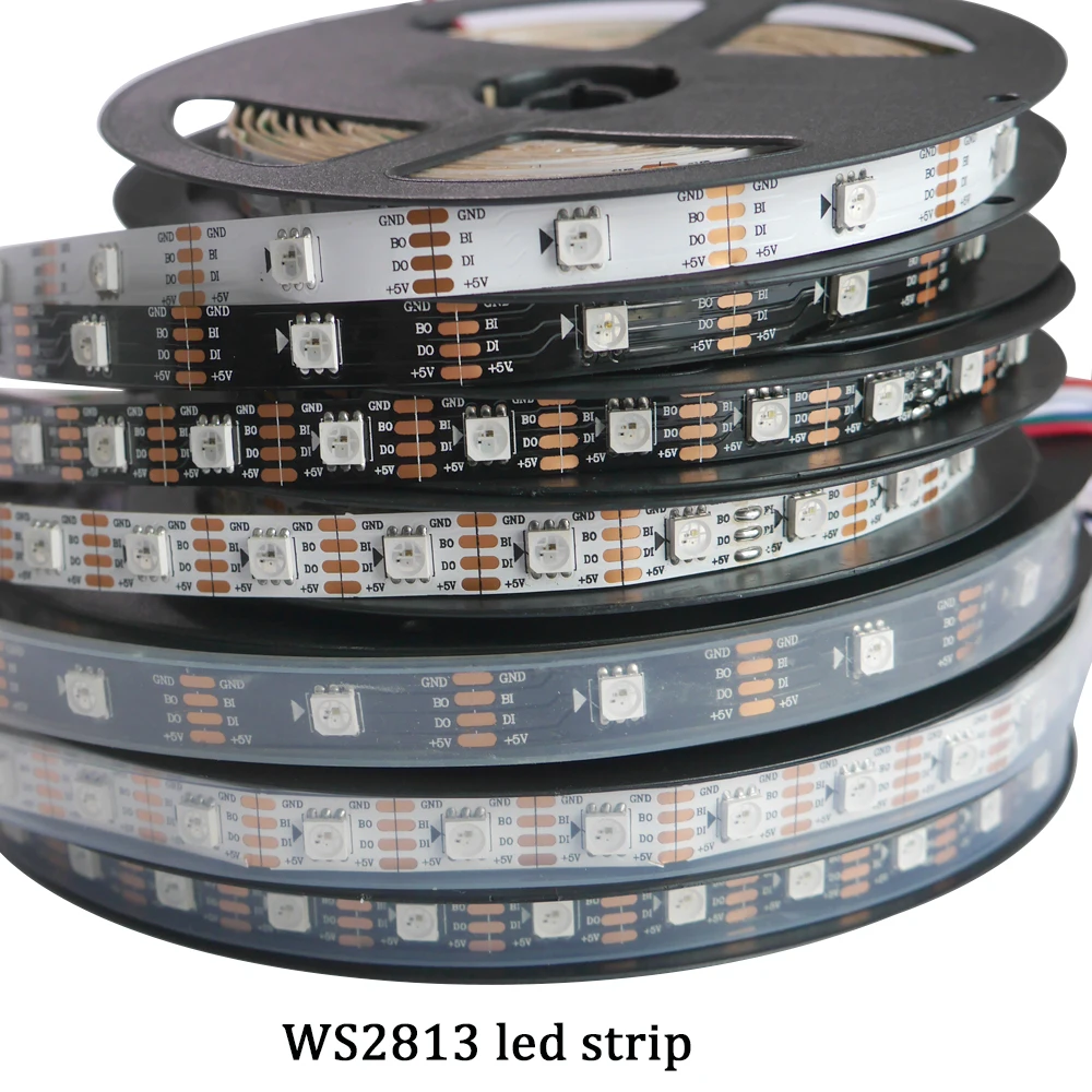 Новые светодио дный 5 В WS2813 1 М/4 м/5 м 30/60 светодио дный s/m Smart светодиодная Пиксельная лампа черный/белый PCB WS2813 IC IP30/IP67 Ambilight светодио дный
