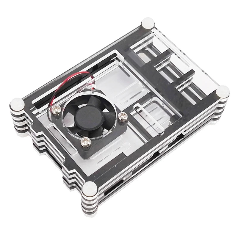 

RASPBERRY PI 3B+ BOX RASPBERRY PI CASE black and transparent with fan