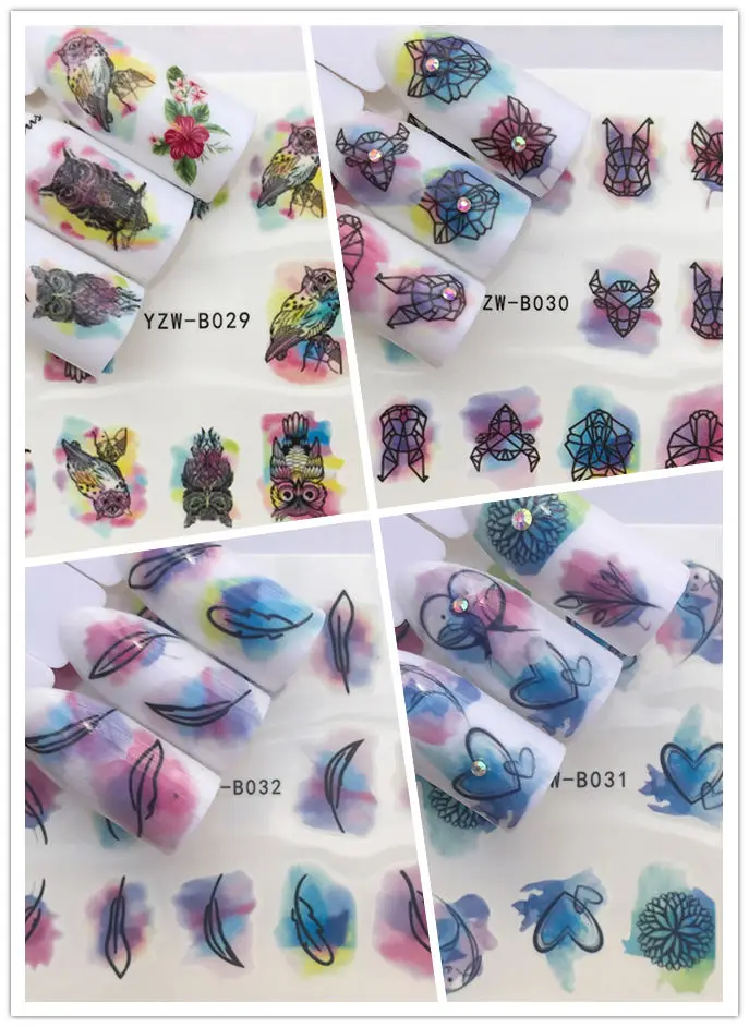 

Brand new, lovely watermark sticker, rose / Owl nail sticker, nail sticker, 2018 hot sale.YZ-29