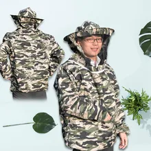 Анти-пчела одежда полный набор дышащих ножниц Камуфляж для пчеловодства инструменты специальная одежда анти-пчелиная маска горная мед одежда