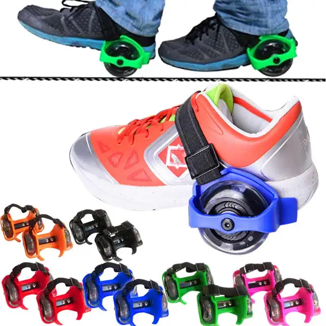US $13.87 Scooter Wheels Outdoor Sports Roller Skates Adjustable Shoes Rollerblading Outdoor Children's Flash