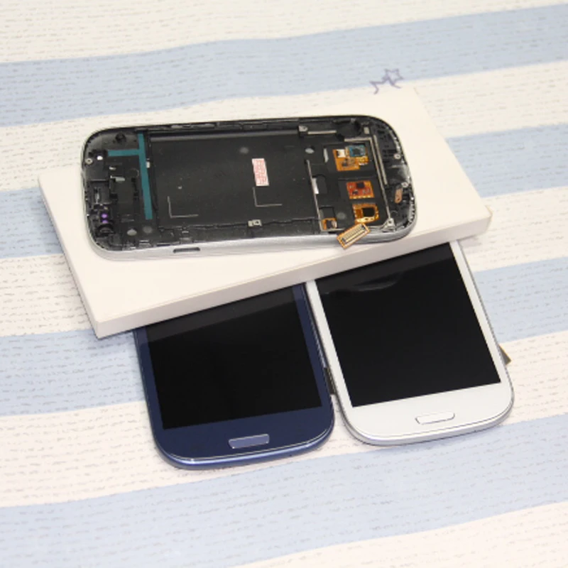 for Samsung Galaxy S3 LCD Display GT-i9300 i9300 Touch Screen Assembly with Frame Digitizer Blue White | Мобильные телефоны и