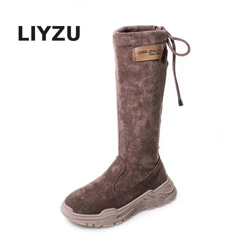

Girls Boots Over The Knee Long Tube Kids Martin Boots Fashion Long Tube Side Zipper Winter Snow Boots Rubber Soft Bottom Slip