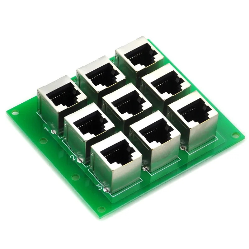 RJ45 8P8C Jack 9-Way плата шины, разъем