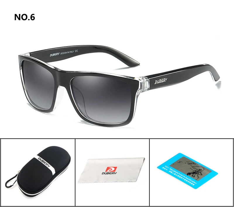 DUBERY поляризационные солнцезащитные очки, мужские очки для вождения, мужские ретро солнцезащитные очки, зеркальные очки, фирменный дизайн, очки на молнии, UV400 - Цвет линз: 06