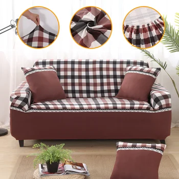 

Geometric Lattice Sofa Cover Protective All-inclusive Elastic Slipcovers Corner Sectional Sofa Cover Spandex Stretch Couch Cover