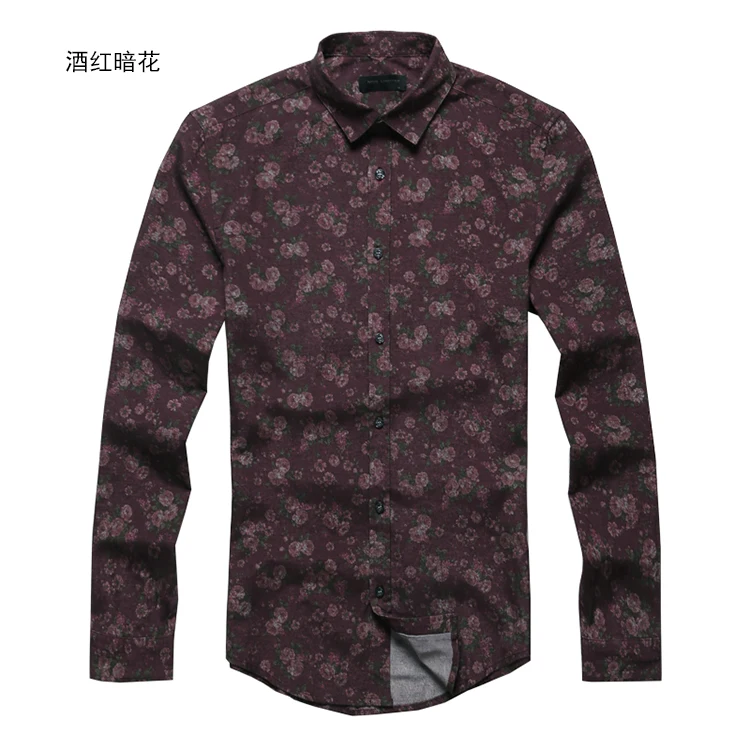 Мужская Новая весенняя винтажная рубашка с цветочным принтом, мужская хлопковая тонкая Высококачественная дышащая рубашка, Мужская Ретро высококачественная повседневная модная рубашка