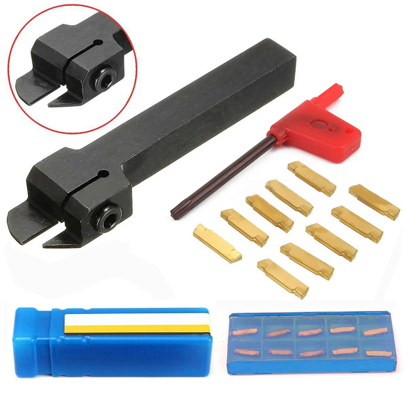 1pc MGEHR1212-2 Lathe Turning Tool Holder Boring Bar + 10pcs MGMN200-G Carbide Inserts Blades + 1pc Wrench