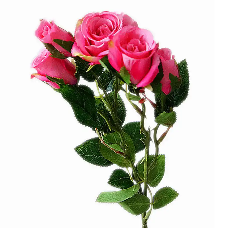 5 голов/ветка, свежие розы, искусственные цветы, настоящие на ощупь, розы, цветы для дома, свадьбы, вечеринки, Декор, искусственные маленькие розы, букет цветов - Цвет: A2