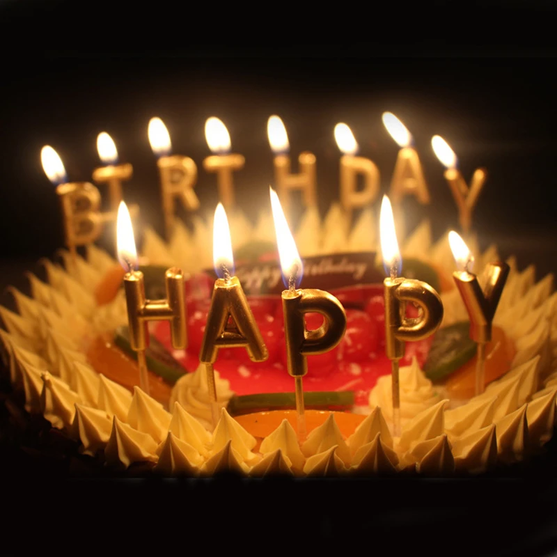 New Arrival Birthday Cake Decoration Home Party Use Ideal Gold Happy Birthday Candle Cake Candles Gold Happy Birthday Happy Birthday Candlehappy Birthday Aliexpress