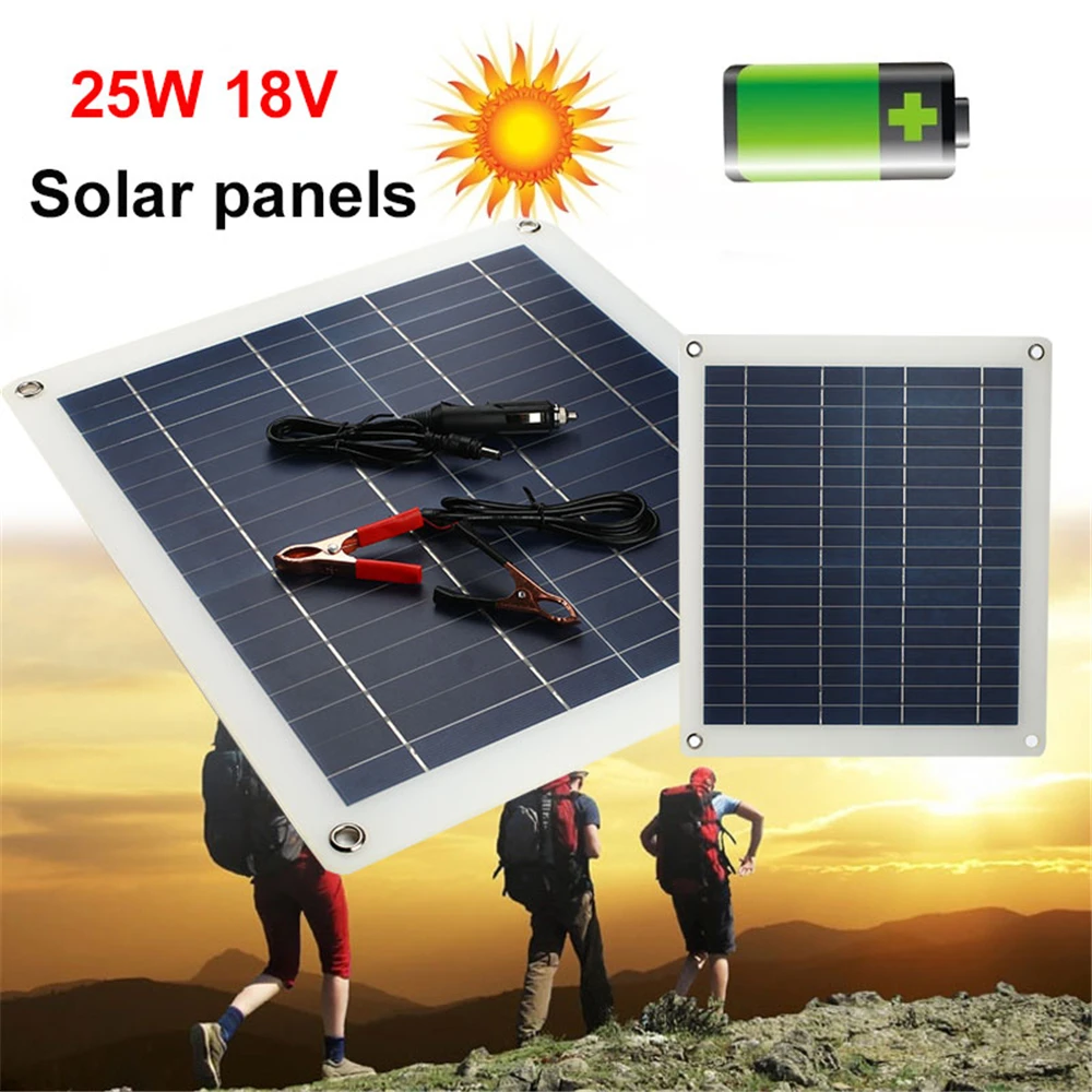 

MVpower Battery Solar Generator 25W 18V Solar Panel DC Port+Cigarette Lighter Emergency Power Supply Power Bank Durable