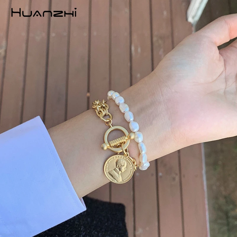 HUANZHI новинка 2019 золотые металлические звенья цепочка для монет человеческая