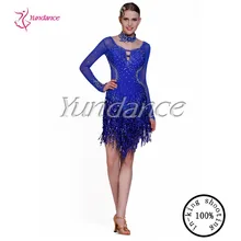 Бренд синий Сальса латинские девушки фигурное катание платье L-13104