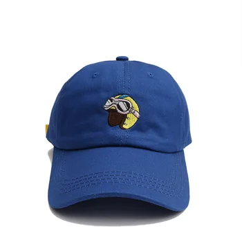 

Spring and Summer Cartoon Cotton Baseball Cap with Embroidered pilot helmet Tape Breathable Peaked Dad Hat for Men Women Black
