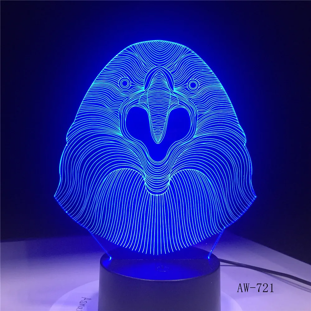 3D светодиодный светильник гриф Сова регистрации ночник 7 цветов сменить пульт дистанционного управления праздник Рождественский