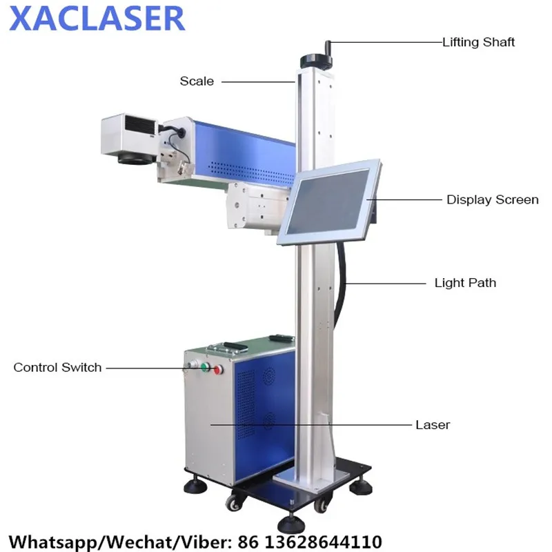 

high quality 20W 30W 50W flying fiber laser marking machine for metal and non-metallic