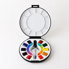 Товары для рукоделия, портативная коробка для эскизов, 10 цветов, одноцветная краска с кистью