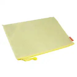 Желтый мягкий Пластик A4 Размеры Бумага файл держатель молнии сумка Efaxu