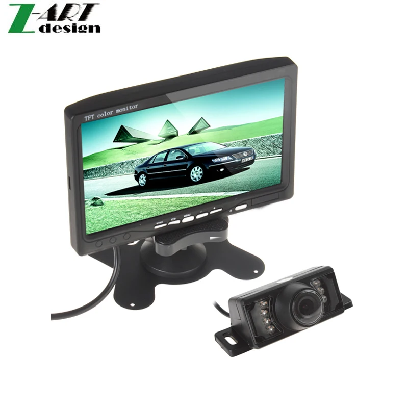 7 Inch TFT LCD Color Display Screen Car Rear View DVD VCR Monitor 7IR LED Lights