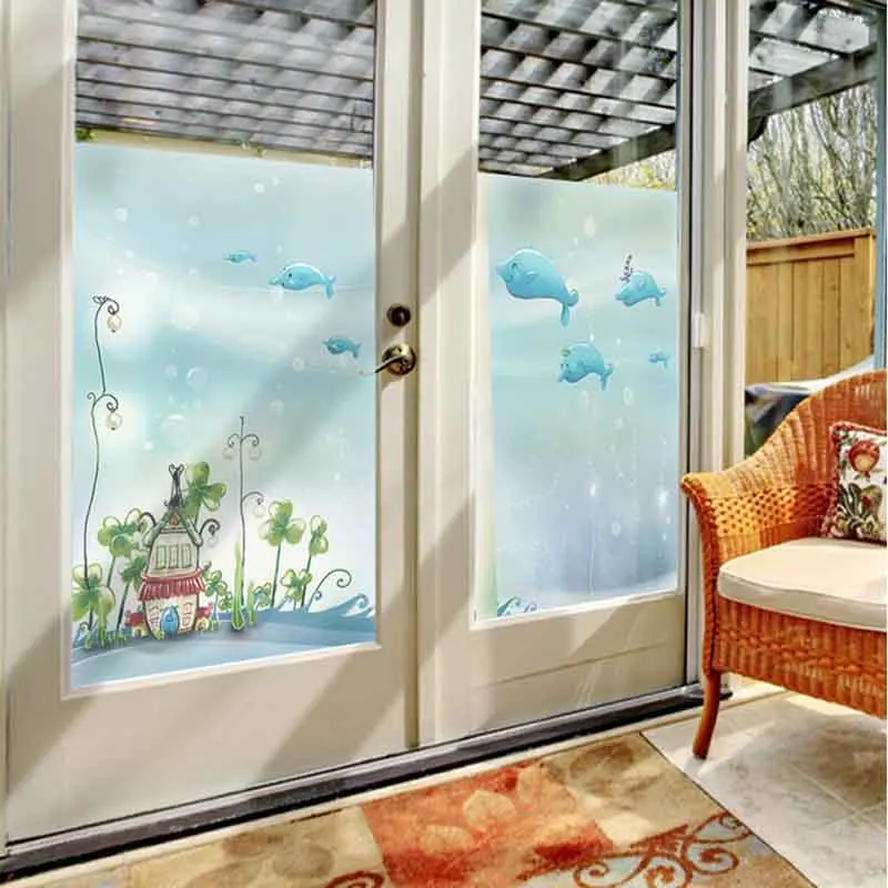 

Customized light opaque self-adhesive frosted stickers glass film explosion-proof membrane bathroom sliding door window stickers