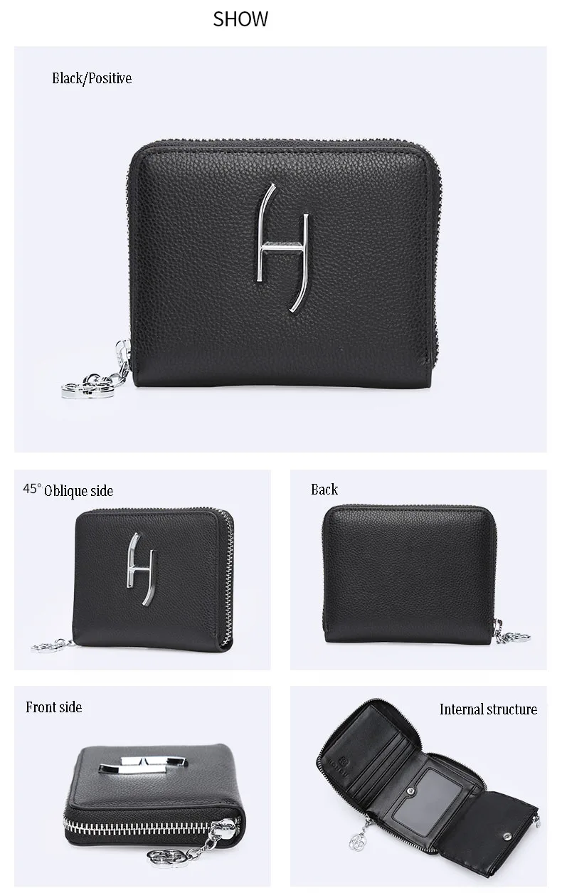 Famous Design Womens Wallets Zipper Clutch Coin Purse Bifold Hasp Short Card Dollar Bag 100% Top Quality Cow Genuine Leather    H10543011-x (3)