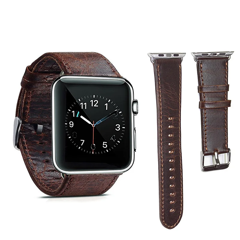 Ремешок из натуральной кожи для Apple watch 42 мм сменный Браслет с надежной