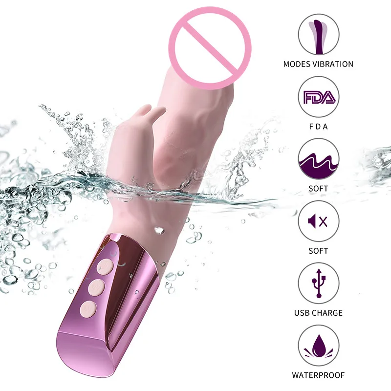 Large font b Dildo b font Vibrator 30 Speed Waterproof Dual Strong G Spot Rabbit Vibrator