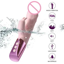Large Dildo Vibrator 30 Speed Waterproof Dual Strong G Spot Rabbit Vibrator Clitorial Stimulation Penis Sex Toys For Woman