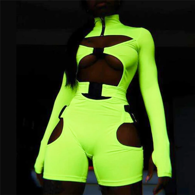 neon short jumpsuit