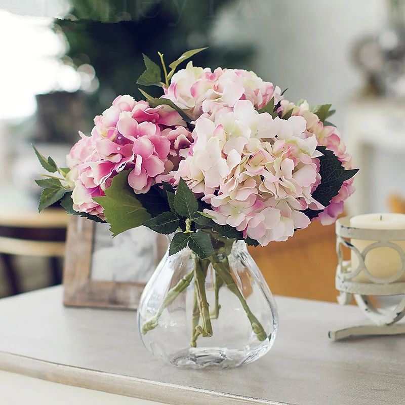 46cm Dark Pink Artificial Hydrangea Blue Flower Flower Rod Diy Silk Accessory For Party Home Wedding Decoration Artificial Hydrangea Flower Rodshydrangea Blue Aliexpress