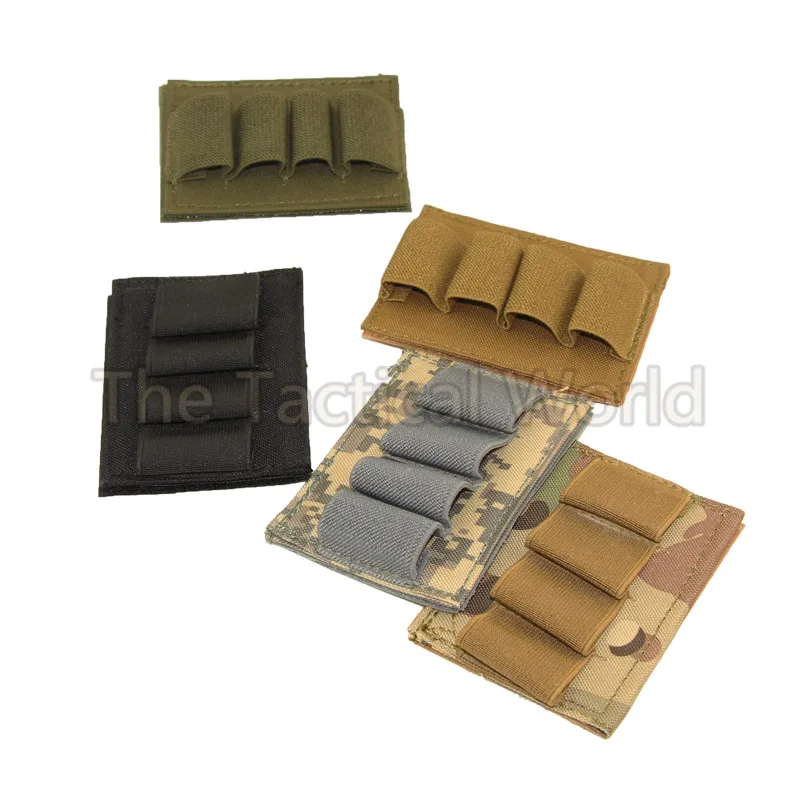 

Tactical Hunting 4 Round Shotgun Shell 12 Gauge Ammo Carrier Holder Vel cro Pouch Outdoor New Airsoft Nylon Magazine Pouches