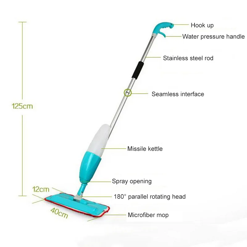 Spray Water Mops Floor Cleaning Water Spraying Plate Mop Home Wood Tile Kitchen Household Floor Cleaning Tools Superfine Fiber Mop