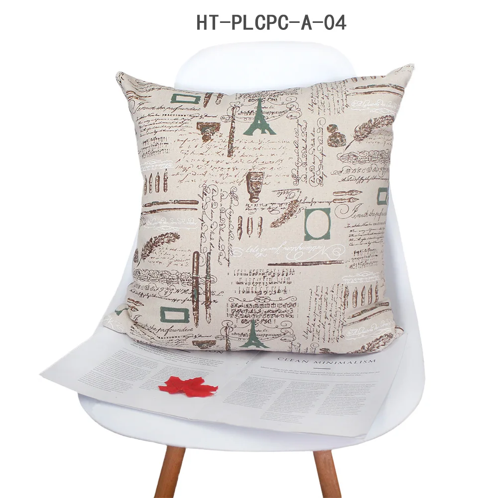 Полиэстер Лен башня листья цветок напечатанный стул в стиле ретро подушка для дивана наволочка для домашнего декора кровать подушка на заказ 40 45 50 60 70