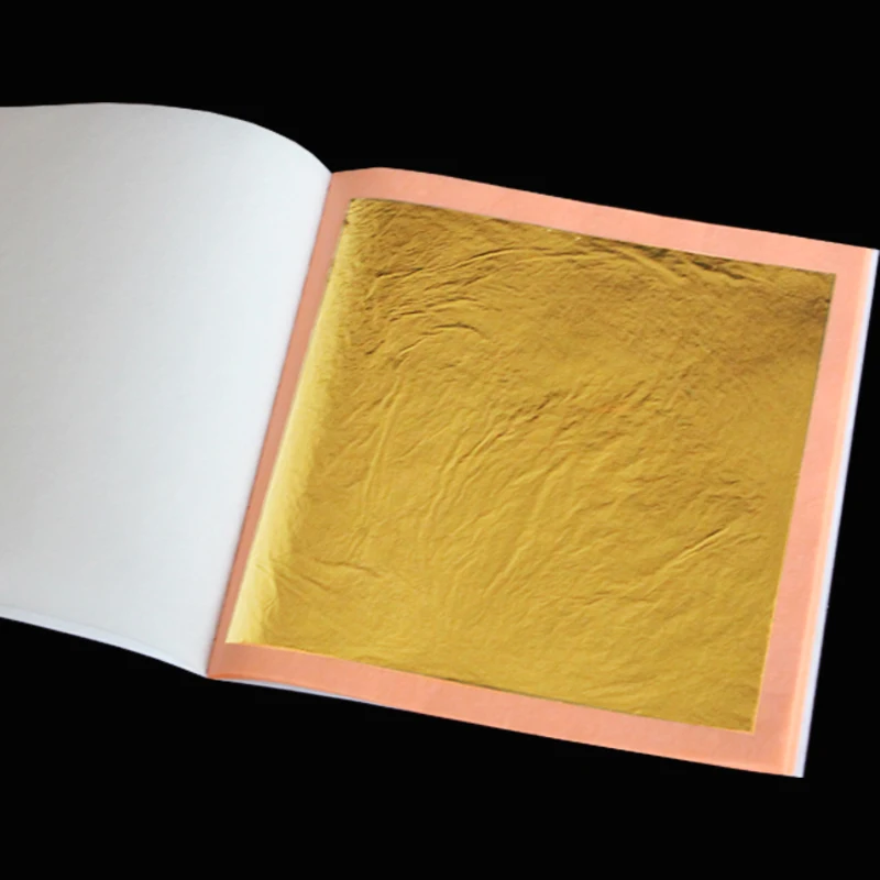 25pieces a booklet size 8x8cm 24k real gold leaf gilding foil 99 99 real gold leaf sheets