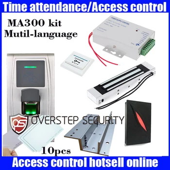 

Access Control Kit MA300 Fingerprint Access Control With Electric Lock and Power Supply, Stainless Steel Exit Button,Bracket