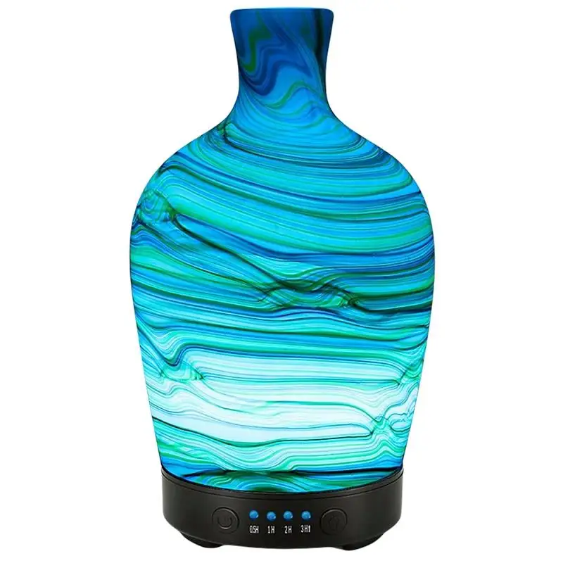 

100Ml Glass Aromatherapy Humidifier Essential Oil Diffuser Ultrasonic Quiet 7 Color Light Home Office Living Room Spa Yoga(Eu