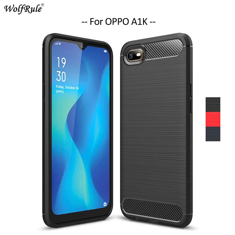 Чехол для телефона из углеродного волокна OPPO A1K чехол мягкого ТПУ задняя крышка