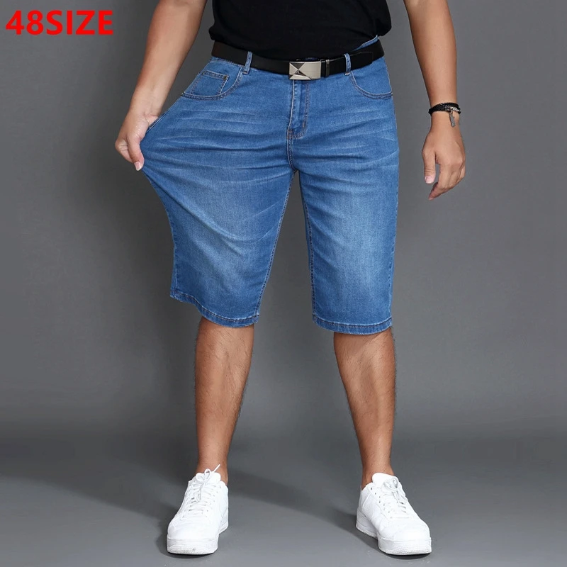 

Summer thin section large size denim shorts Male summer half size loose large size men's casual