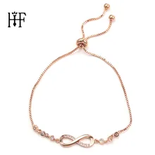 Роскошный хрустальный браслет серебристый цвет регулируемый браслеты с кулоном в форме бесконечности для женщин модные ювелирные изделия Новинка Bileklik