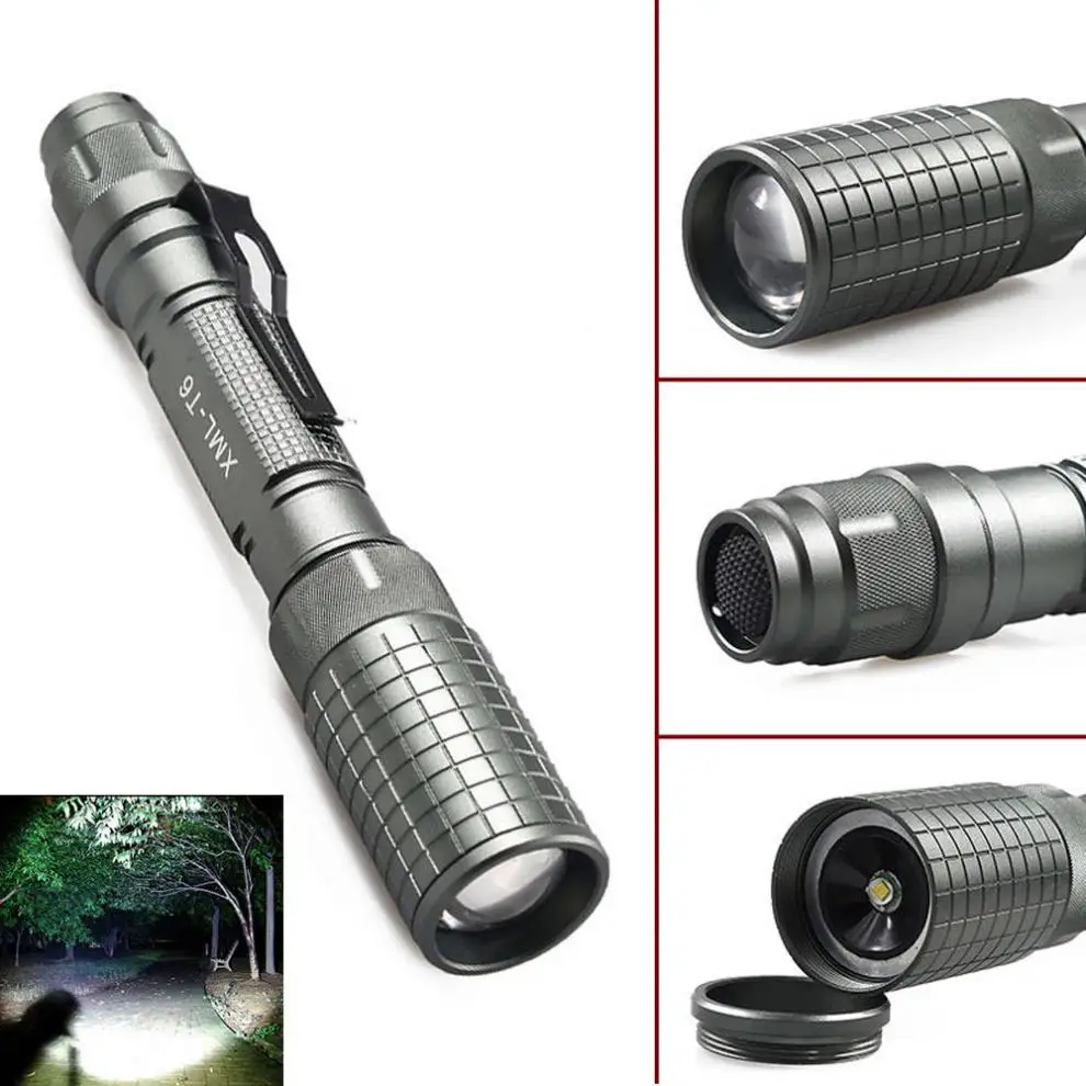 

SKYWOLFEYE T66 Waterproof LED Flashlight 1000LM XM-L T6 LED Aluminum Alloy Zoomable Torch Light Lamp