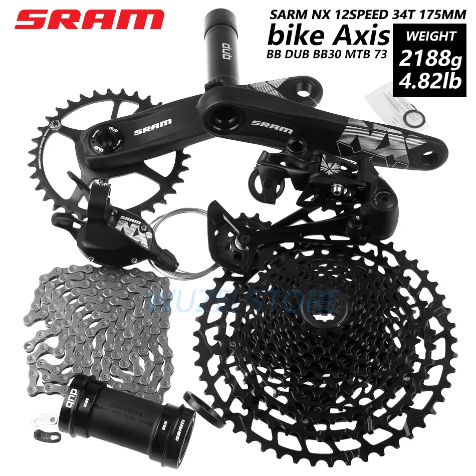 SRAM NX EAGLE 1x12s 11-50T набор скоростей DUB 170/175 мм задний переключатель триггерный переключатель передач кассета с цепью звездочки - Цвет: 34T 175 BB30 Nobox