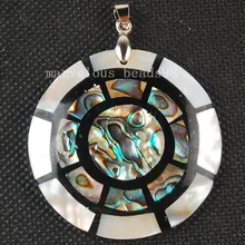 Модные ювелирные изделия из натуральной новозеландской раковины, круглые восемь схем, кулон из бисера MC3446