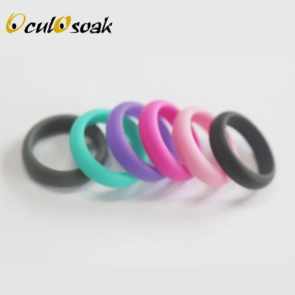 

4-9 Size Hypoallergenic Crossfit Flexible Silicone Finger Ring 5mm Food Grade FDA Silicone Rings For Women 6pcs/set Wedding Gift