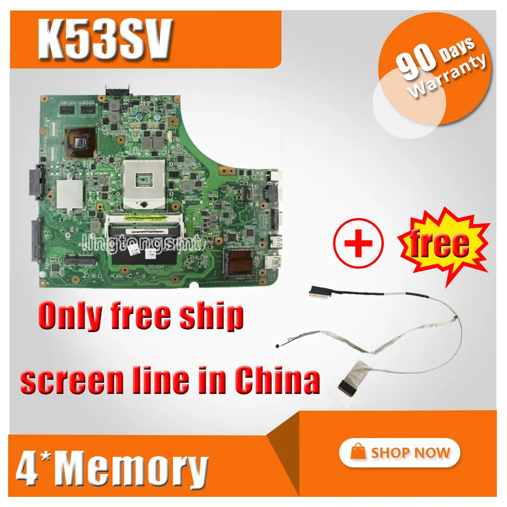 for ASUS X53S A53S K53SJ K53SC P53S K53SM K53SV laptop motherboard 2 1 2 3 3